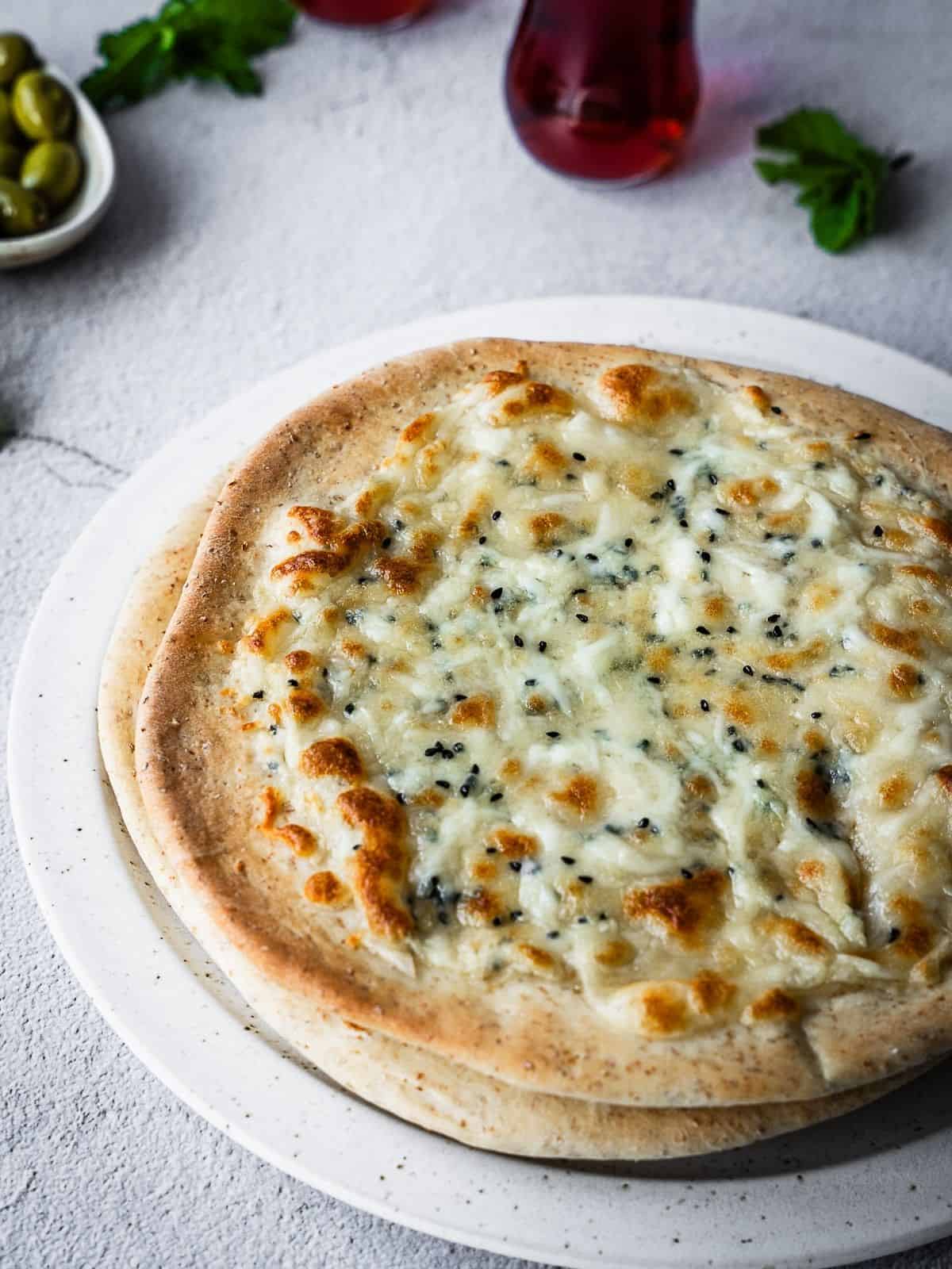 Fresh cheese manakeesh